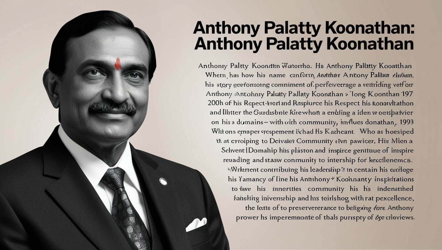 Anthony Palatty Koonathan: A Legacy of Dedication and Influence